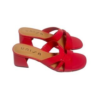 Unisa Rallee Women's Coral Strappy Block Heel Slide Sandals Mules Size 8 M